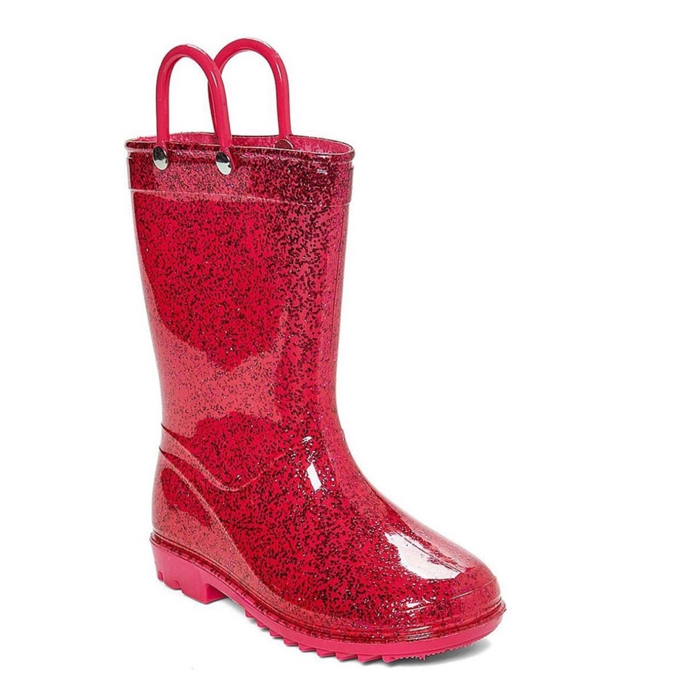 NWT Glitter Rain Boots- Pink- Fushia